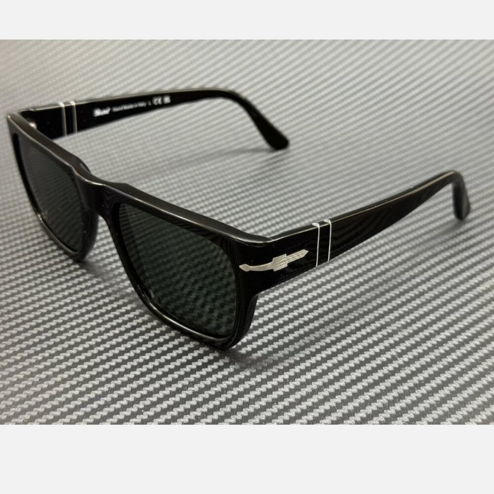 Persol Black 57mm Unisex Green Sunglasses